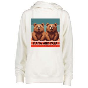 Charming Bears Mama And Papa Warm Playful Family Together Gift Womens Funnel Neck Pullover Hood