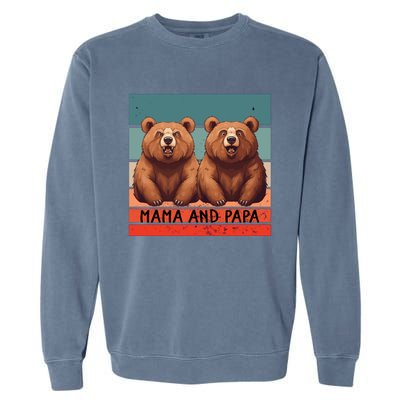 Charming Bears Mama And Papa Warm Playful Family Together Gift Garment-Dyed Sweatshirt