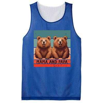 Charming Bears Mama And Papa Warm Playful Family Together Gift Mesh Reversible Basketball Jersey Tank