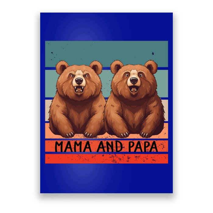 Charming Bears Mama And Papa Warm Playful Family Together Gift Poster