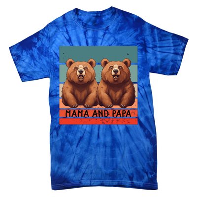 Charming Bears Mama And Papa Warm Playful Family Together Gift Tie-Dye T-Shirt