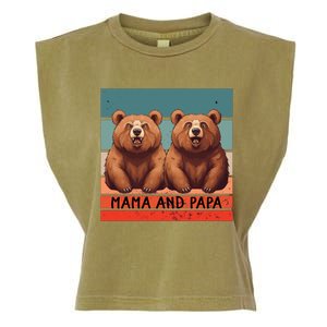 Charming Bears Mama And Papa Warm Playful Family Together Gift Garment-Dyed Women's Muscle Tee