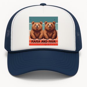 Charming Bears Mama And Papa Warm Playful Family Together Gift Trucker Hat