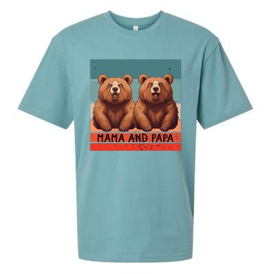 Charming Bears Mama And Papa Warm Playful Family Together Gift Sueded Cloud Jersey T-Shirt