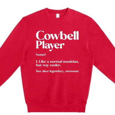 Cow Bell More Cowbell Vintage Funny Drummer Cowbell Funny Premium Crewneck Sweatshirt