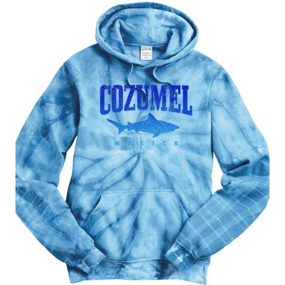 Cozumel Beach Mexico Scuba Diver Shark Diving Vintage Tie Dye Hoodie