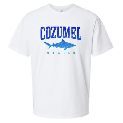 Cozumel Beach Mexico Scuba Diver Shark Diving Vintage Sueded Cloud Jersey T-Shirt