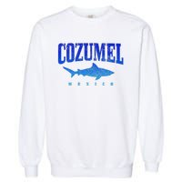 Cozumel Beach Mexico Scuba Diver Shark Diving Vintage Garment-Dyed Sweatshirt