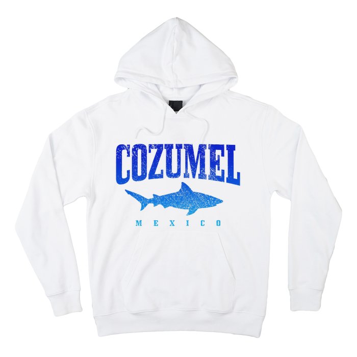 Cozumel Beach Mexico Scuba Diver Shark Diving Vintage Hoodie