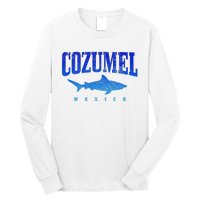 Cozumel Beach Mexico Scuba Diver Shark Diving Vintage Long Sleeve Shirt