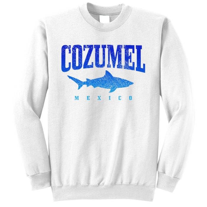 Cozumel Beach Mexico Scuba Diver Shark Diving Vintage Sweatshirt