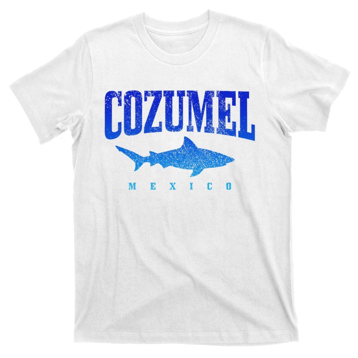 Cozumel Beach Mexico Scuba Diver Shark Diving Vintage T-Shirt