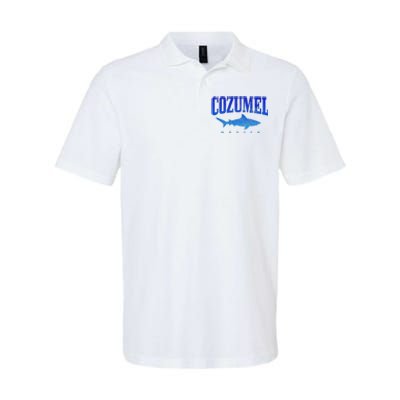 Cozumel Beach Mexico Scuba Diver Shark Diving Vintage Softstyle Adult Sport Polo