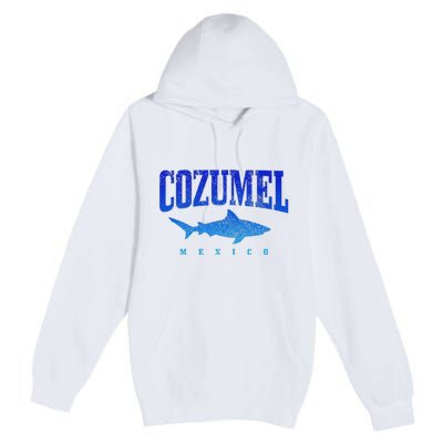 Cozumel Beach Mexico Scuba Diver Shark Diving Vintage Premium Pullover Hoodie