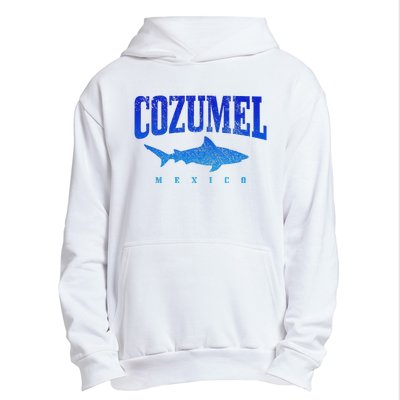 Cozumel Beach Mexico Scuba Diver Shark Diving Vintage Urban Pullover Hoodie