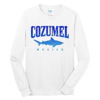 Cozumel Beach Mexico Scuba Diver Shark Diving Vintage Tall Long Sleeve T-Shirt