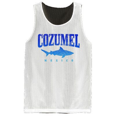 Cozumel Beach Mexico Scuba Diver Shark Diving Vintage Mesh Reversible Basketball Jersey Tank