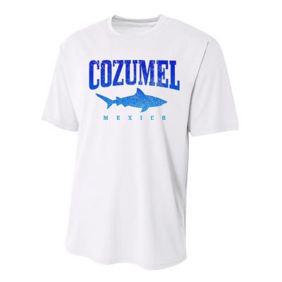 Cozumel Beach Mexico Scuba Diver Shark Diving Vintage Performance Sprint T-Shirt