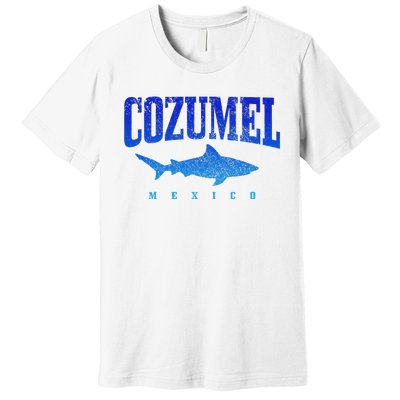 Cozumel Beach Mexico Scuba Diver Shark Diving Vintage Premium T-Shirt