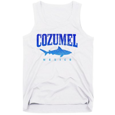 Cozumel Beach Mexico Scuba Diver Shark Diving Vintage Tank Top