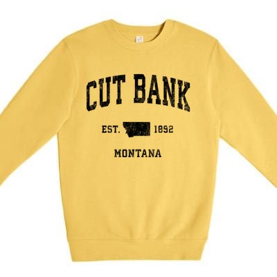 Cut Bank Montana Mt Vintage Athletic Sports Premium Crewneck Sweatshirt