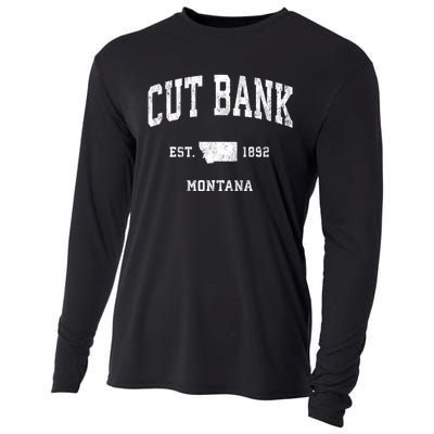 Cut Bank Montana Mt Vintage Athletic Sports Cooling Performance Long Sleeve Crew