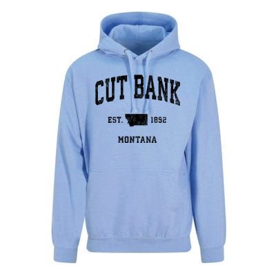 Cut Bank Montana Mt Vintage Athletic Sports Unisex Surf Hoodie