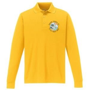 Cute Beach Motiv My Happy Place Seaside Gift Performance Long Sleeve Polo