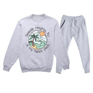 Cute Beach Motiv My Happy Place Seaside Gift Premium Crewneck Sweatsuit Set