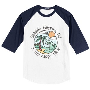 Cute Beach Motiv My Happy Place Seaside Gift Baseball Sleeve Shirt