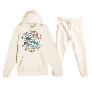 Cute Beach Motiv My Happy Place Seaside Gift Premium Hooded Sweatsuit Set