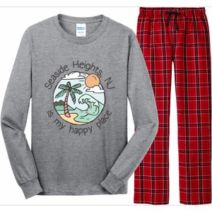 Cute Beach Motiv My Happy Place Seaside Gift Long Sleeve Pajama Set