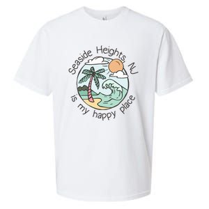 Cute Beach Motiv My Happy Place Seaside Gift Sueded Cloud Jersey T-Shirt