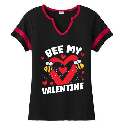 Cute Bee My Valentine's Day Beekeepers Gift Ladies Halftime Notch Neck Tee