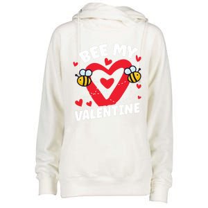 Cute Bee My Valentine's Day Beekeepers Gift Womens Funnel Neck Pullover Hood