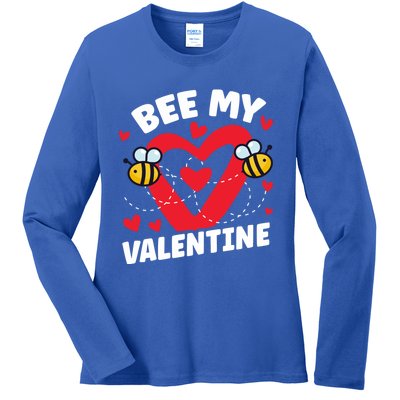 Cute Bee My Valentine's Day Beekeepers Gift Ladies Long Sleeve Shirt