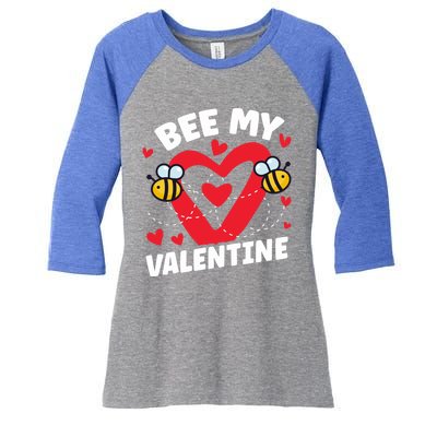 Cute Bee My Valentine's Day Beekeepers Gift Women's Tri-Blend 3/4-Sleeve Raglan Shirt