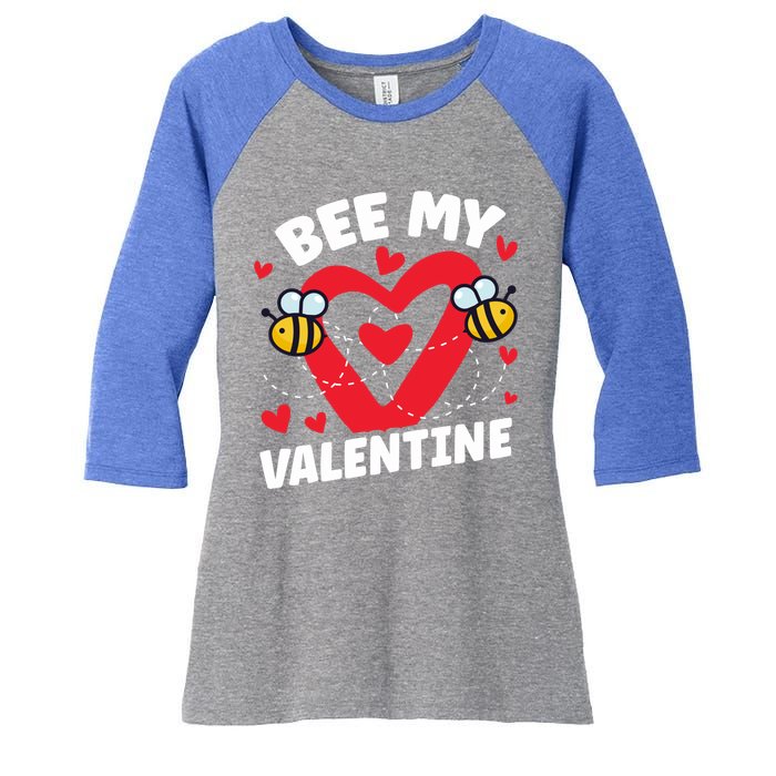 Cute Bee My Valentine's Day Beekeepers Gift Women's Tri-Blend 3/4-Sleeve Raglan Shirt