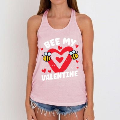 Cute Bee My Valentine's Day Beekeepers Gift Women's Knotted Racerback Tank