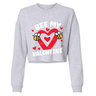 Cute Bee My Valentine's Day Beekeepers Gift Cropped Pullover Crew