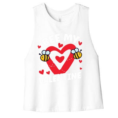 Cute Bee My Valentine's Day Beekeepers Gift Women's Racerback Cropped Tank