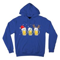 Christmas Beer Mugs Reinbeer Santa Hat Xmas Lights Costume Cool Gift Hoodie