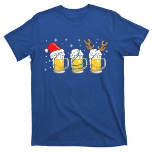 Christmas Beer Mugs Reinbeer Santa Hat Xmas Lights Costume Cool Gift T-Shirt