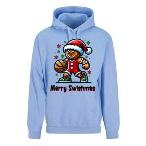 Christmas Basketball Merry Swishmas Funny Gingerbread Man Unisex Surf Hoodie