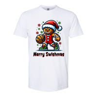 Christmas Basketball Merry Swishmas Funny Gingerbread Man Softstyle CVC T-Shirt