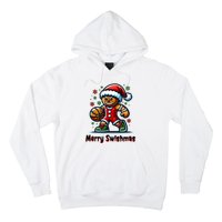 Christmas Basketball Merry Swishmas Funny Gingerbread Man Hoodie