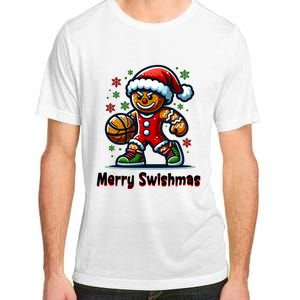 Christmas Basketball Merry Swishmas Funny Gingerbread Man Adult ChromaSoft Performance T-Shirt