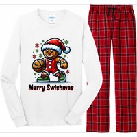 Christmas Basketball Merry Swishmas Funny Gingerbread Man Long Sleeve Pajama Set