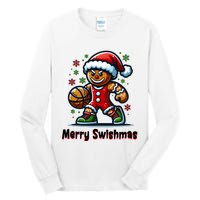 Christmas Basketball Merry Swishmas Funny Gingerbread Man Tall Long Sleeve T-Shirt