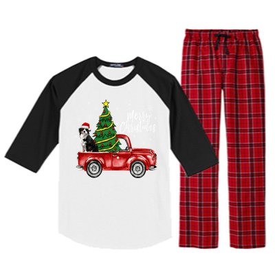 Cute Bernese Mountain Dog Truck Merry Christmas Dog Lover Gift Raglan Sleeve Pajama Set